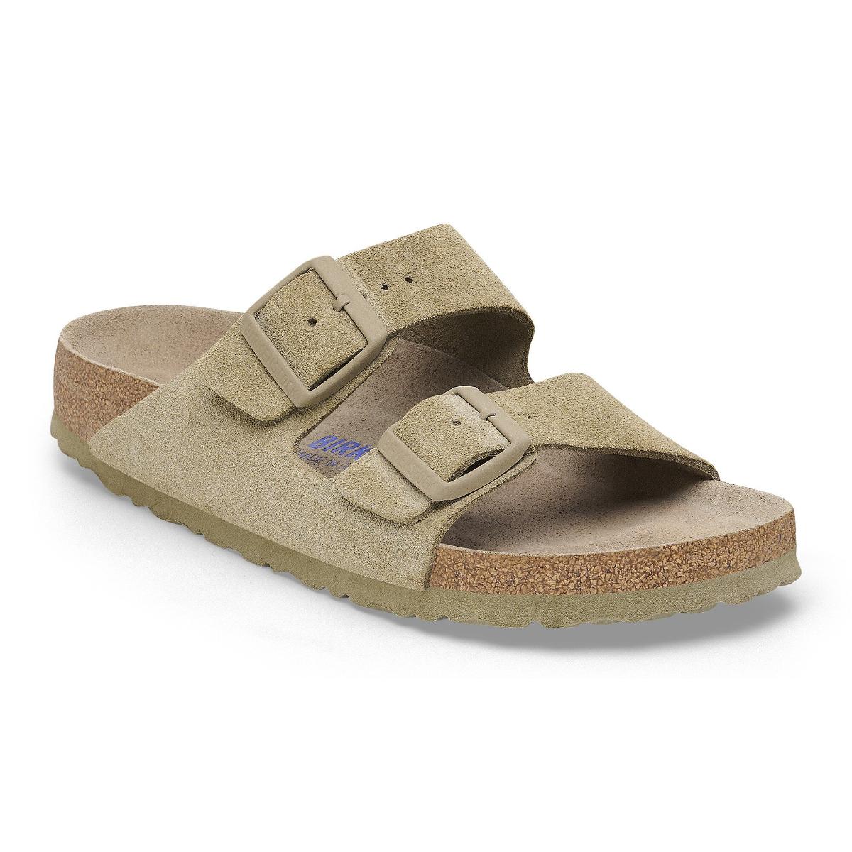 Arizona Soft Footbed Suede Leather in Faded Khaki – Birkenstock NZ