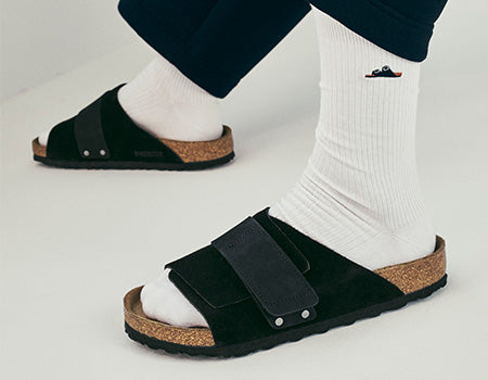 Birkenstock kyoto slides in suede leather