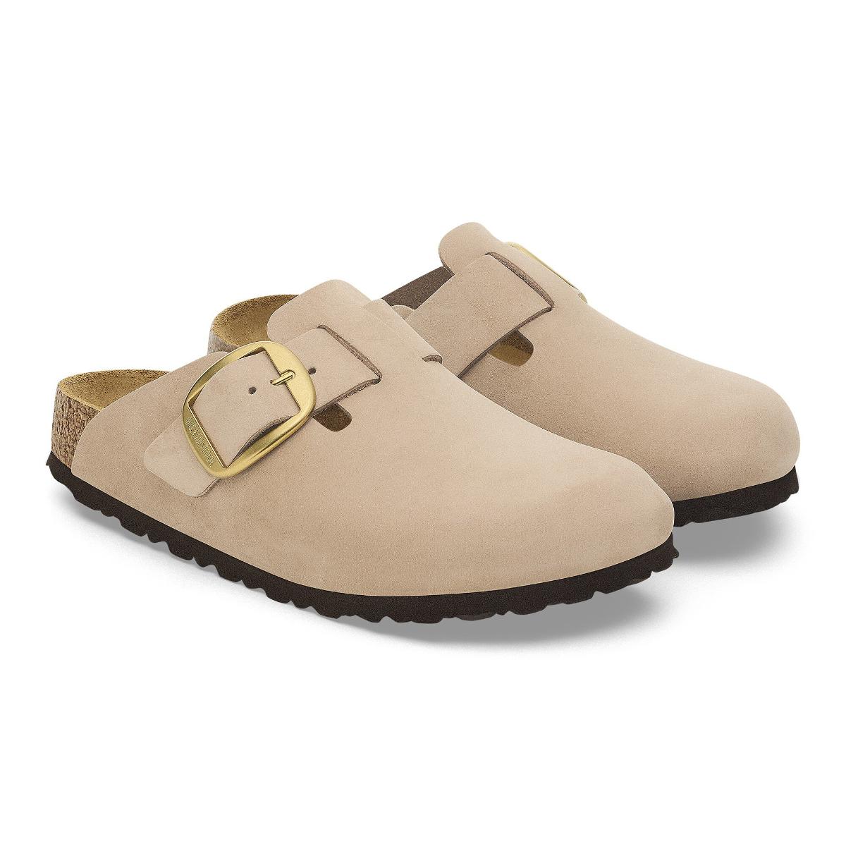 Birkenstock Boston Big Buckle スピックアンドスパン Boston Big Buckle Nubuck Leather in Sandcastle – BIRKENSTOCK NZ