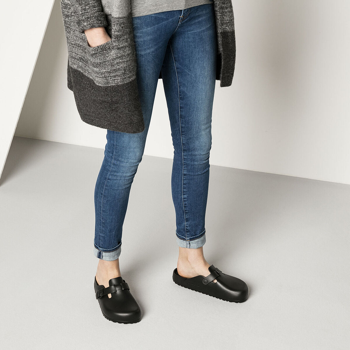 靴 BIRKENSTOCK BOSTON EVA BLACK Birkenstock Boston Eva In Black | Rubber Regular Fit Mens