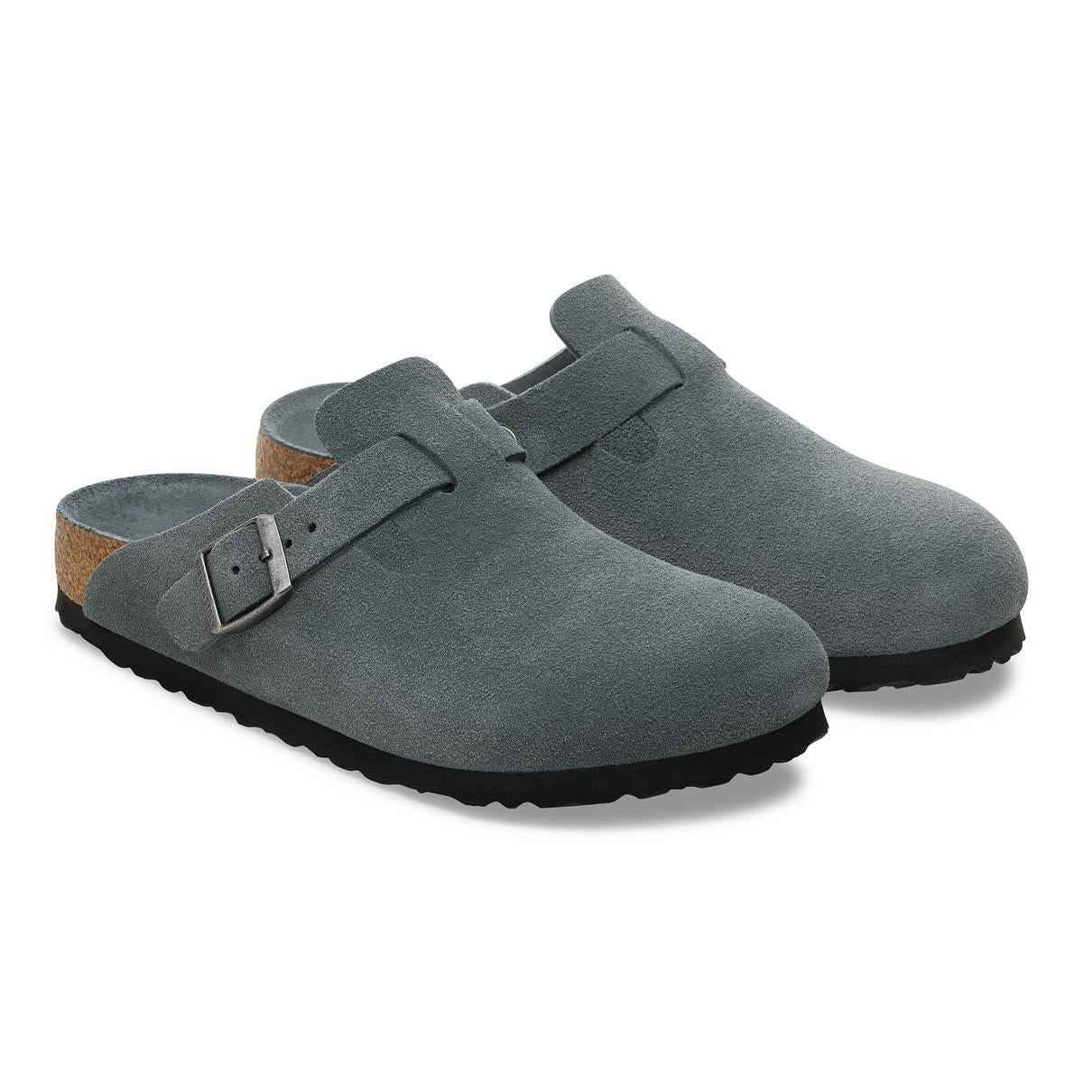 Boston Soft Footbed Suede Leather in Basalt Grey – BIRKENSTOCK NZ