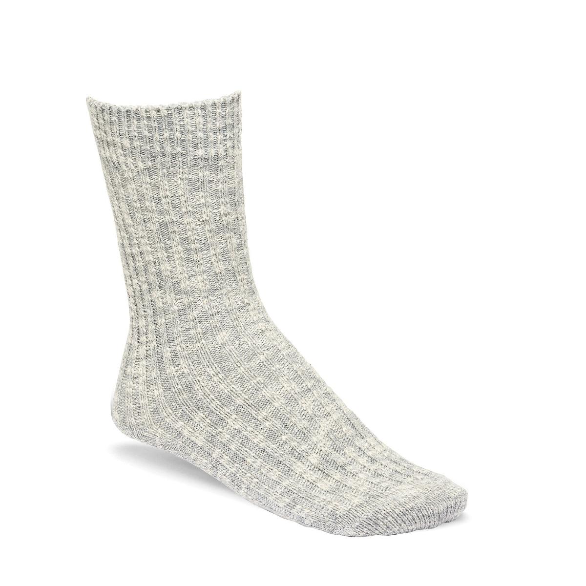 Birkenstock Cotton Slub Socks Grey/White - Image 1