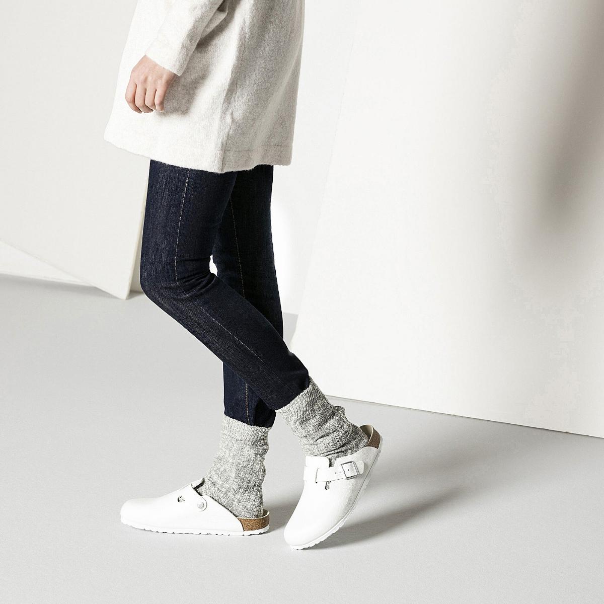 Birkenstock Cotton Slub Socks Grey/White - Image 3