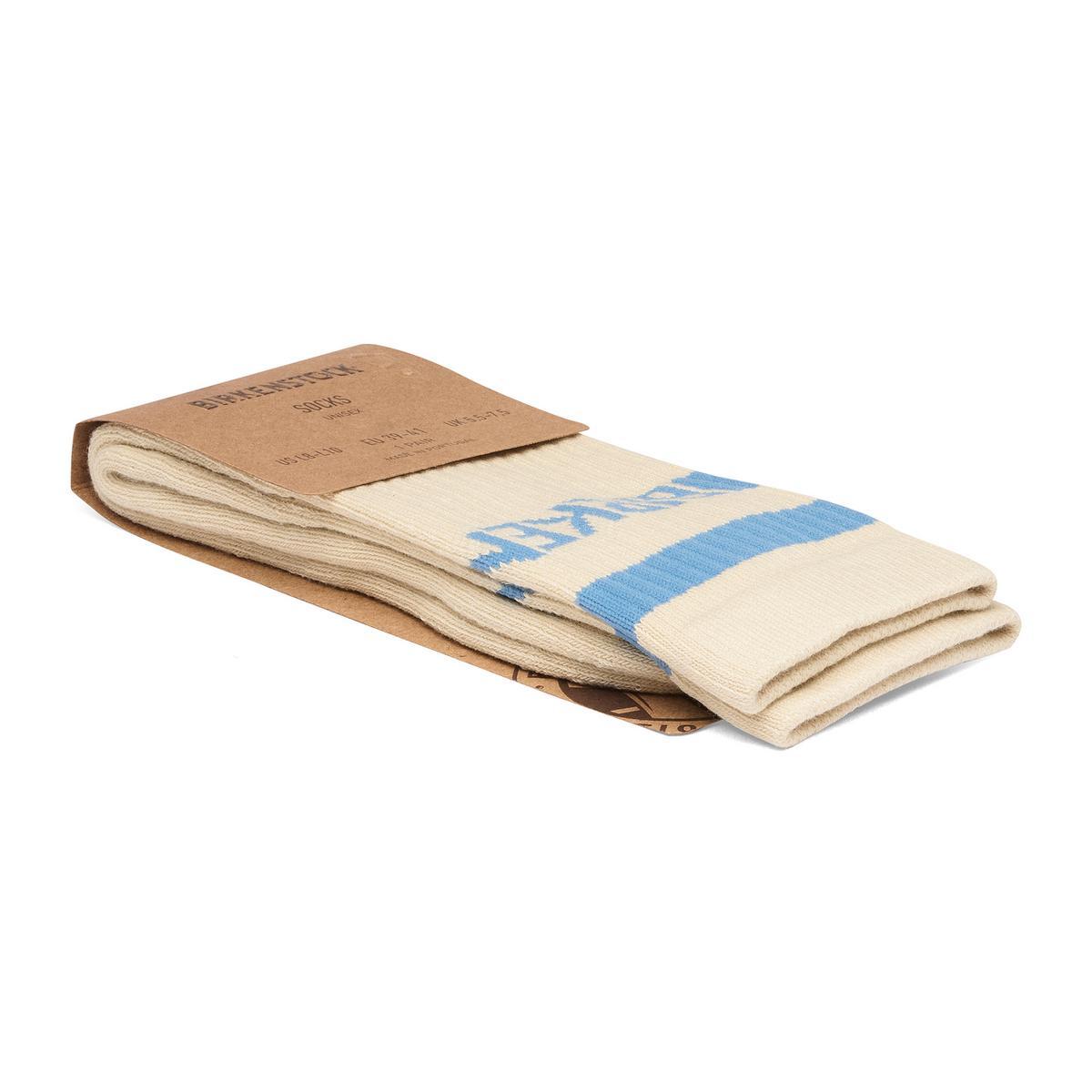 Birkenstock Crew Stripe Socks Oatmeal/Archive Denim Blue - Image 3