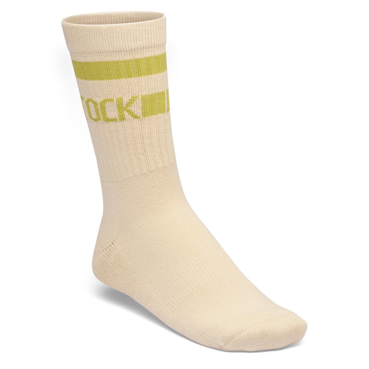 Birkenstock Crew Stripe Socks Oatmeal/Archive Mid Green - Image 1