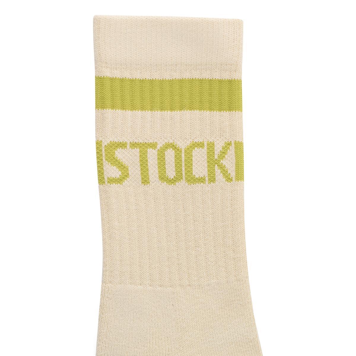 Birkenstock Crew Stripe Socks Oatmeal/Archive Mid Green - Image 2