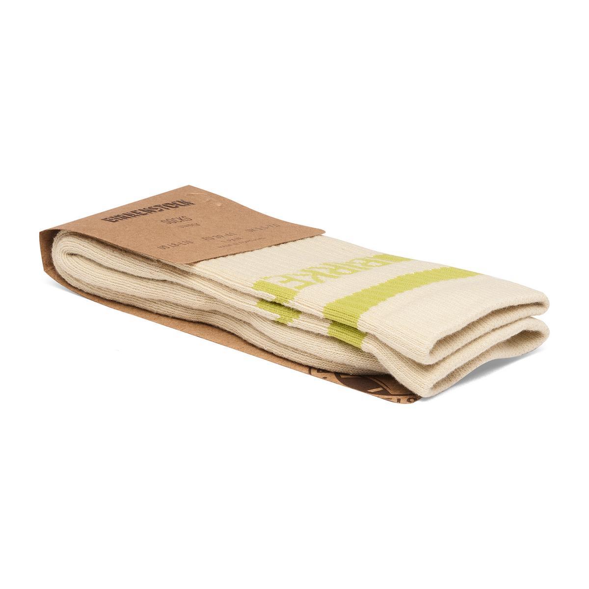 Birkenstock Crew Stripe Socks Oatmeal/Archive Mid Green - Image 3
