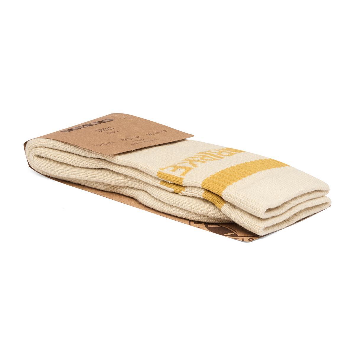 Birkenstock Crew Stripe Socks Oatmeal/Archive Yellow - Image 3