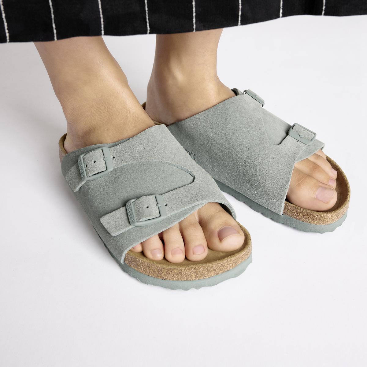 Zurich Suede Leather in Pure Sage – BIRKENSTOCK NZ